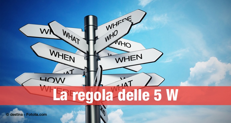 La regola delle 5 W nel mondo della scrittura e del web writing.