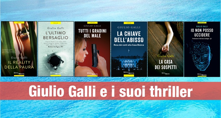 Le copertine dei libri dello scrittore Giulio Galli